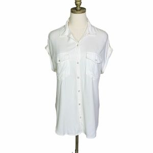 Aerie Button Front Cuffed SS Top SMALL 2240